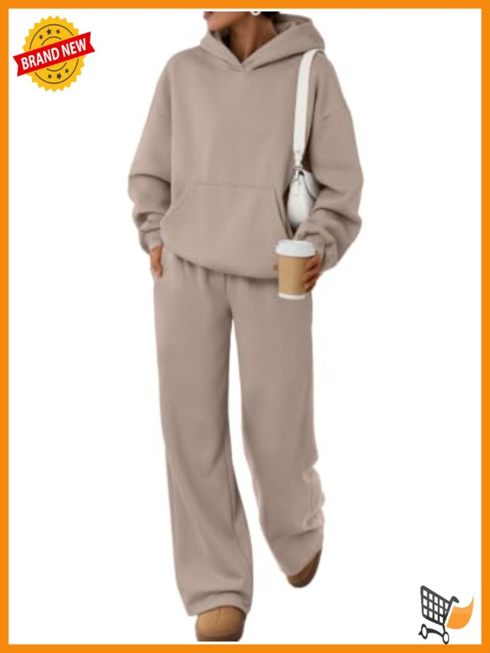 Oversized Hoodie & Wide Leg Pants 2 Piece Lounge Set Cotton Fleece